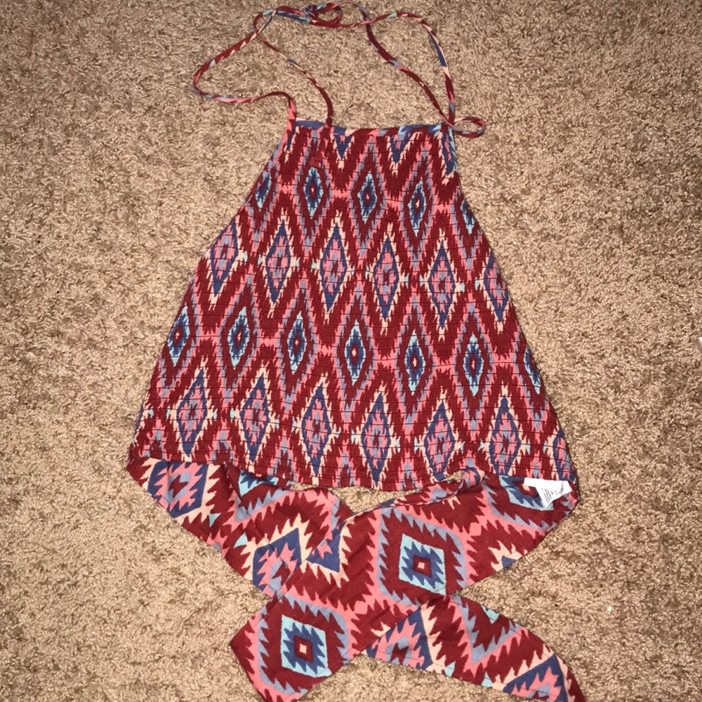 Tribal back tie shirt